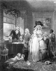 "A korai ipar és gazdaság gyümölcsei", William Ward (1766-1826) metszete, 1789